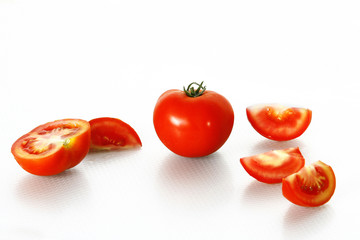 Tomato vegetables pile isolated on white background cutout