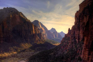 Photo sur Plexiglas Canyon Vue sur le parc national de Zion Canyon depuis Angel& 39 s Landing Trail