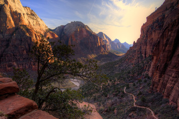 View of Zion Canyon National Park from Angel's Landing Trail