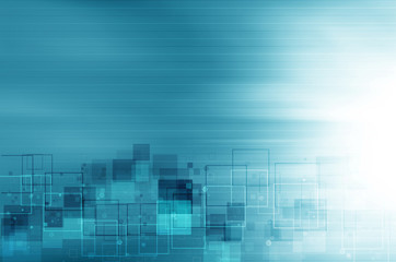 Obraz premium Abstract blue technology background.