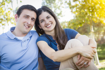 Young Attractive Couple Portrait in Park