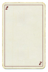 empty playing card paper background with number two 2 and line