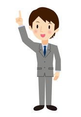 ビジネスマン　指差し