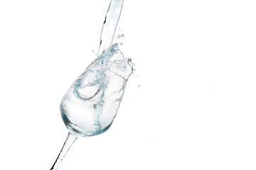 water splash in wine glass