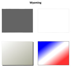 Wyoming blank outline map set