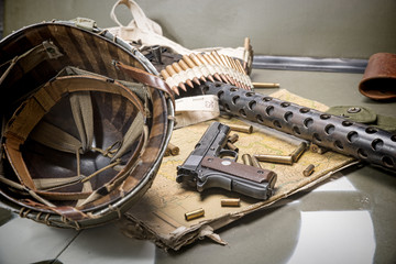map of Normandy placed on the hood of a military vehicle