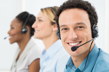 Happy Man With Headsets
