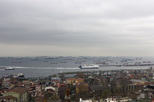 Ships in Marmara Sea, Istanbul, Turkey