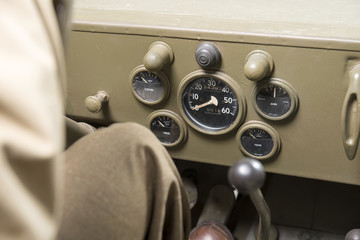 dashboard of a military vehicle