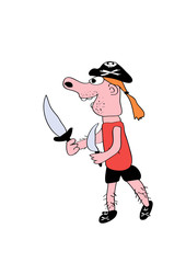 Пират с саблями