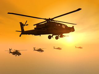 Fototapeta na wymiar Apache Helicopters