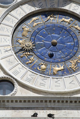 Fototapeta na wymiar Venice, Italy: Zodiacal Wall Clock