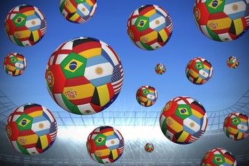 Footballs in international flags