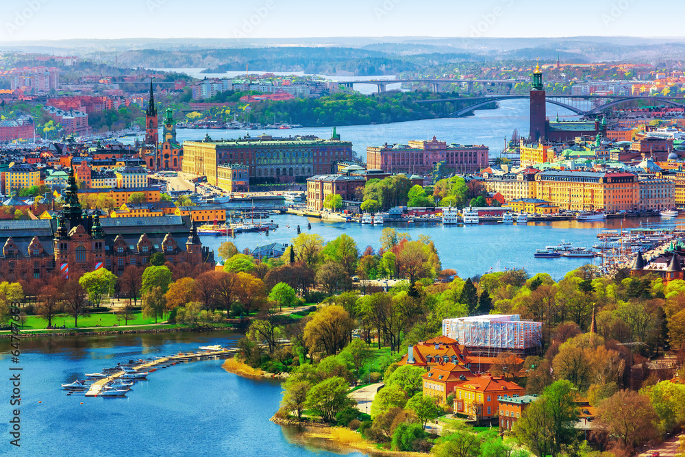 Wall mural aerial panorama of stockholm, sweden