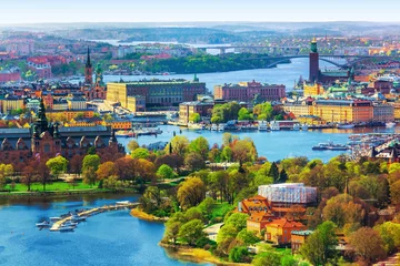 Crédence de cuisine en verre imprimé Stockholm Panorama aérien de Stockholm, Suède