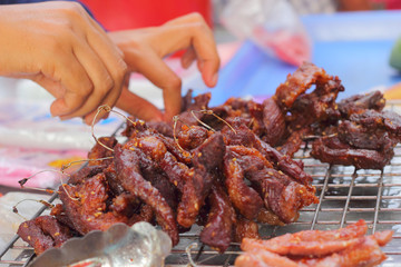 Bar-B-Q or BBQ grill of meat