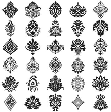 Damask Floral Pattern Set
