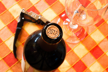 Opening a bottle of red wine