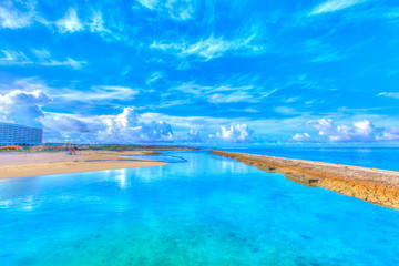 Fototapeta na wymiar Tropical beach and blue sky of Okinawa