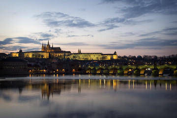 Prague Castle at night, Czech Republic