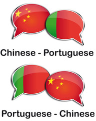 Chinese - Portuguese translator clouds