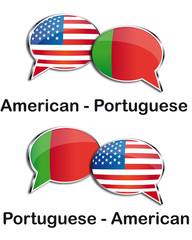 American - Portuguese translator clouds