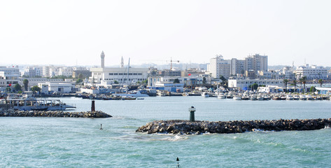 Bocana del puerto de La Goulette, Túnez
