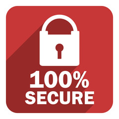 100 percent secure flat icon