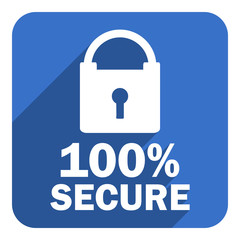 100 percent secure flat icon