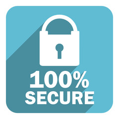 100 percent secure flat icon