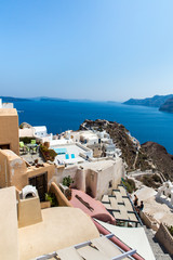 Fototapeta na wymiar View of Fira town - Santorini island,Crete,Greece.