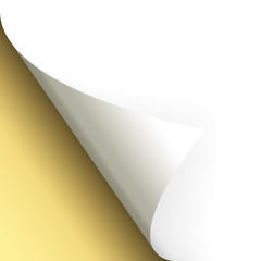 Papier / Seite umschlagen unten links gold