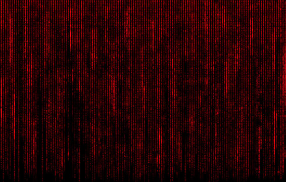 red digital code numbers in matrix style