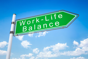 road sign arrow work - life balance