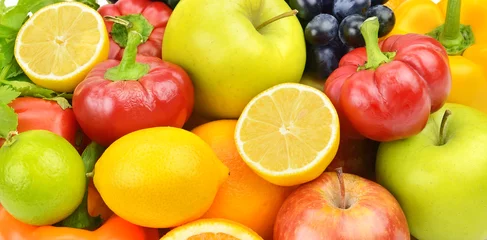 Wandaufkleber set of fruits and vegetables © alinamd