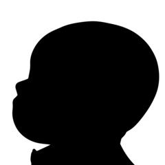 Vector silhouette of a toddler.