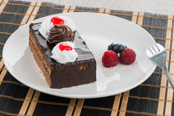 Piece of chocolate cake