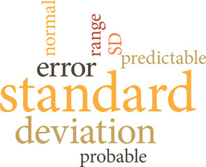 Illustration of the word standard deviation in word clouds
