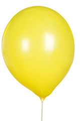 Single yellow Balloon Isolated On White Background