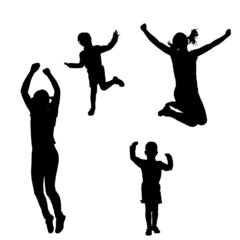 Vector silhouette of a woman with a child.