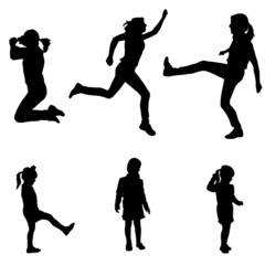 Vector silhouette of a woman with a child.