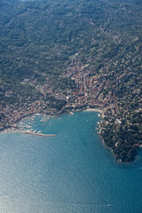 Rapallo village Italy aerial view