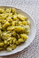 Turkish Potatoe Salad Plate on White Background