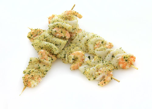 spiedini calamari gamberetti