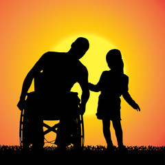 Obraz premium Vector silhouette of family.