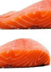 two pieces of fish salmon