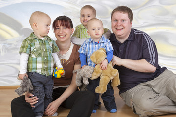 Parents with their three children