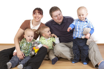 Parents with their three children