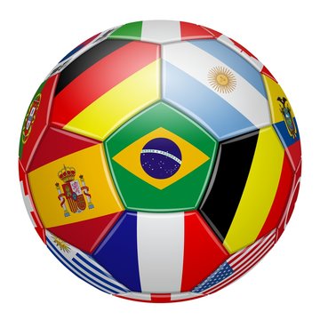 Soccer. Brazil. Colors of the participating teams