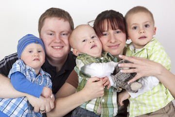 Parents with their three children